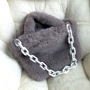 Faux fur fuzzy purse sherpa bag
